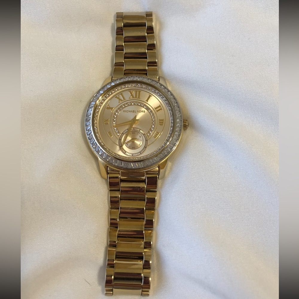 Michael Kors Gold-Tone Crystal Watch